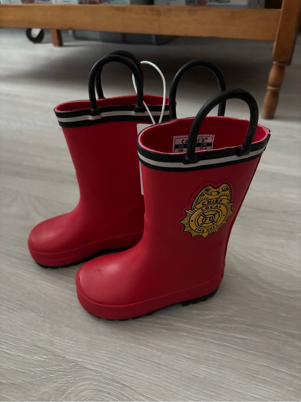 Carter's Red Firefighter Badge Kids Rain Boots
